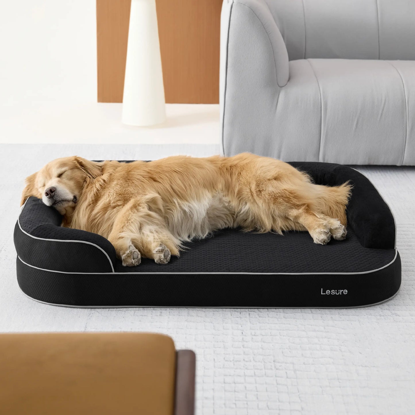 Lesure Realortho Orthopedic Dog Bed - Joint Protection for Large & Senior Dogs