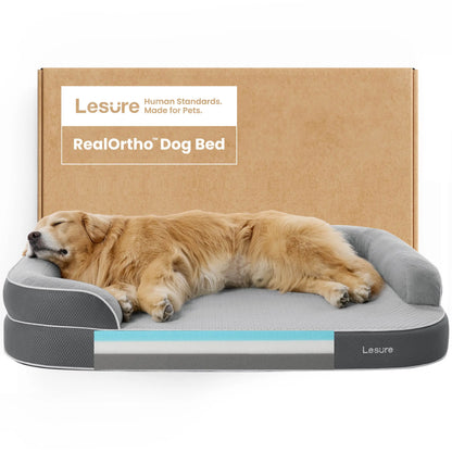 Lesure Realortho Orthopedic Dog Bed - Joint Protection for Large & Senior Dogs