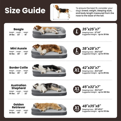 Lesure Realortho Orthopedic Dog Bed - Joint Protection for Large & Senior Dogs